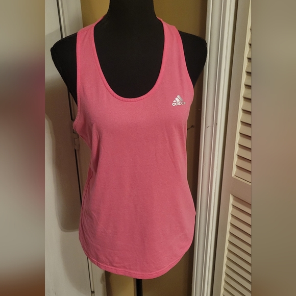 Adidas Pink Climalite T-Back Sleeveless Tank Top, Size Medium - Picture 1 of 6